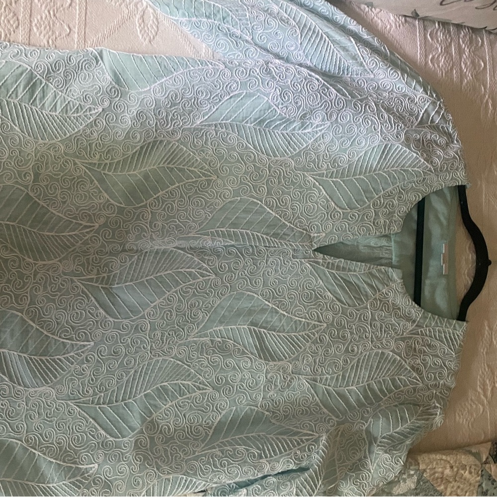 J. Jill Sea glass Leaf-Print Tunic Top - Picture 8 of 14